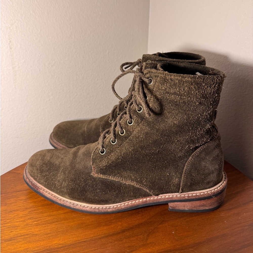 Nisolo Amalia All-Weather Suede Leather Boot in Dark Olive Size 10 - Picture 6 of 10
